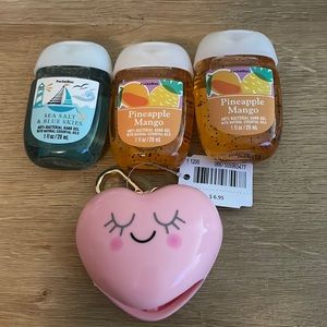 Brand new heart sanitizer holder keychain + pocketbacs